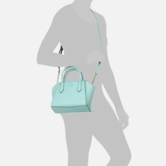 Nine West Darlington Mini Crossbody Handbag Satchel Tiffany Blue Color - Picture 6 of 9